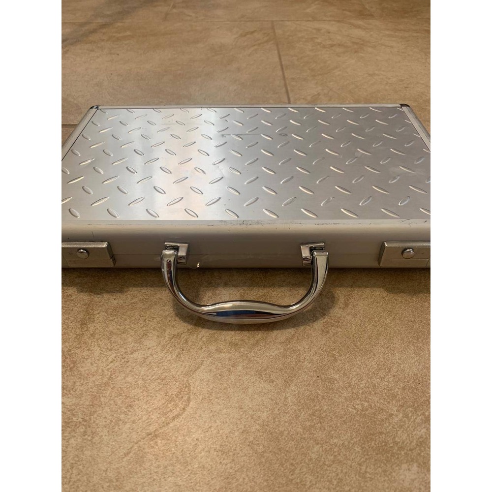 Vintage Harley-Davidson Backgammon Set Metal Diamond Plate Case - Picture 3 of 5